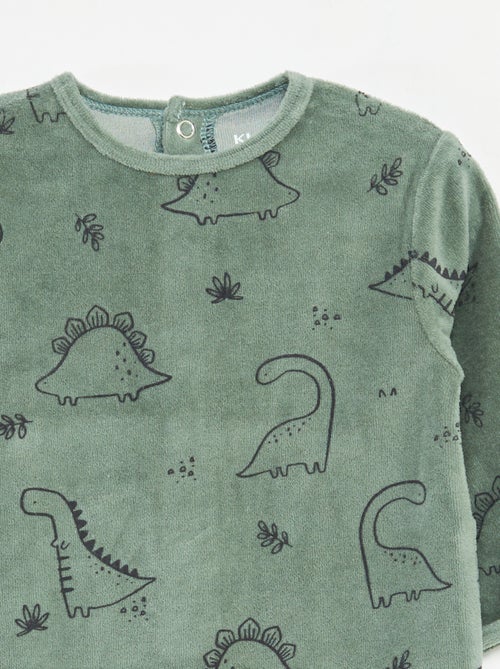 Babygrow de veludo com desenho - Kiabi Babygrow de veludo com desenho - Kiabi