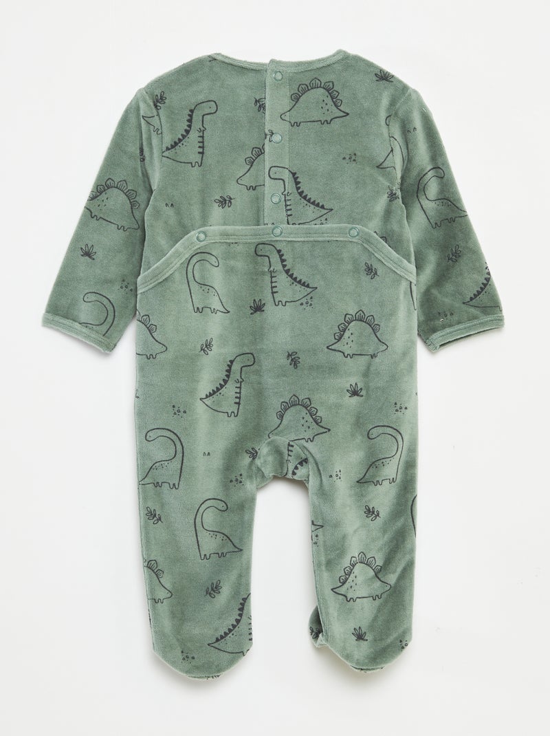 Babygrow de veludo com desenho Caqui - Kiabi
