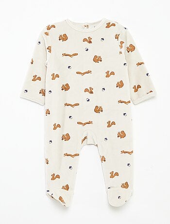Babygrow de veludo com desenho