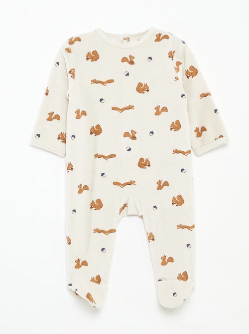 Babygrow de veludo com desenho - Kiabi