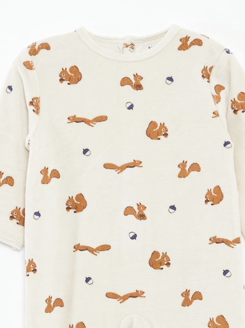 Babygrow de veludo com desenho - Kiabi Babygrow de veludo com desenho - Kiabi