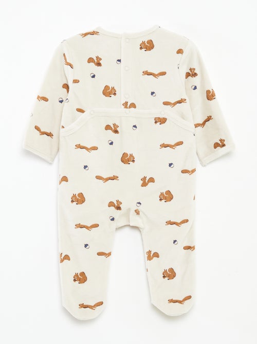 Babygrow de veludo com desenho - Kiabi Babygrow de veludo com desenho - Kiabi