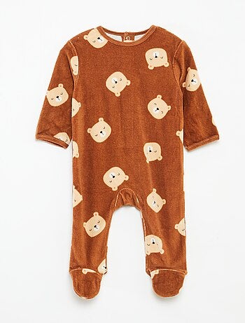 Babygrow de veludo com desenho