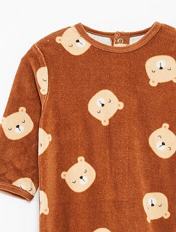 Babygrow de veludo com desenho