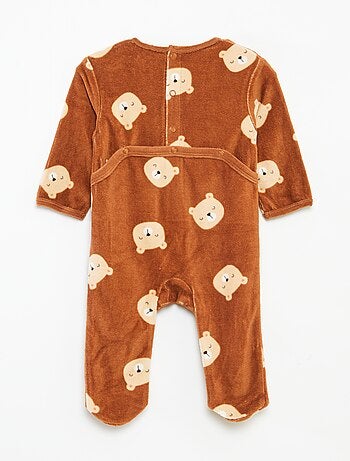 Babygrow de veludo com desenho