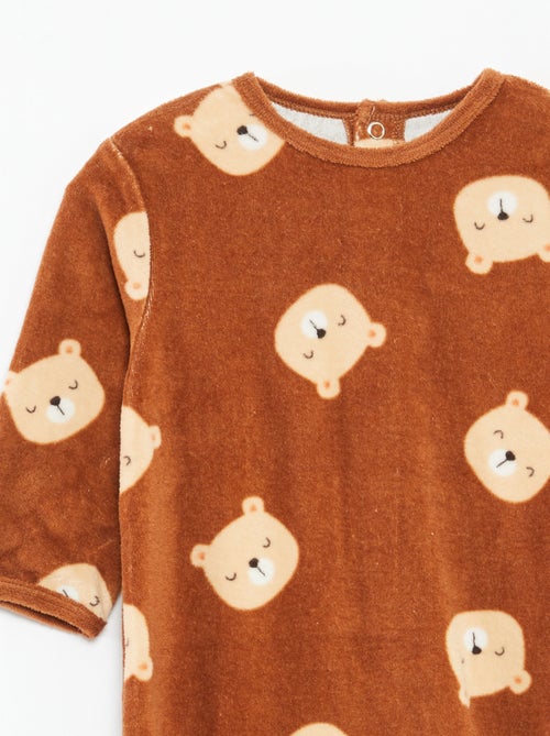 Babygrow de veludo com desenho - Kiabi