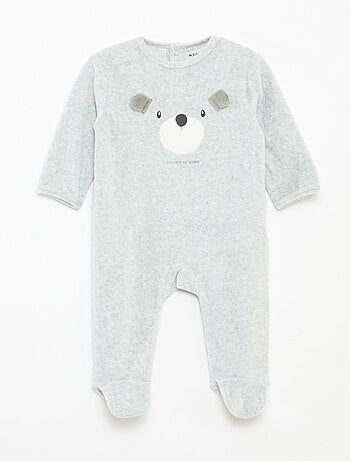 Babygrow de veludo com desenho