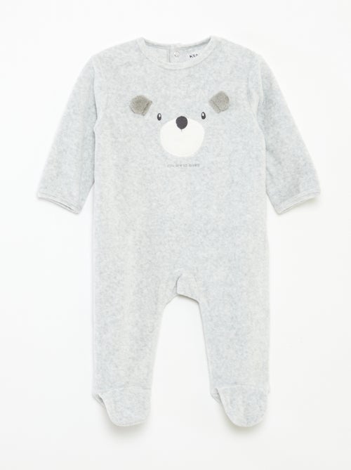 Babygrow de veludo com desenho - Kiabi
