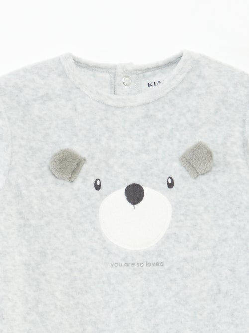Babygrow de veludo com desenho - Kiabi