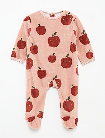 Babygrow de veludo com desenho