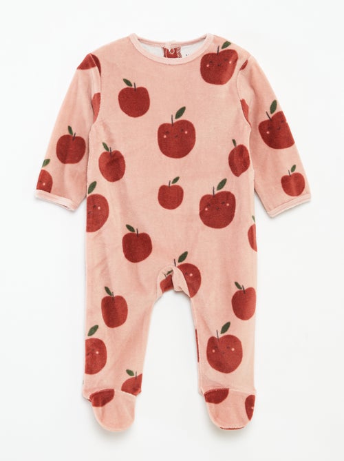 Babygrow de veludo com desenho - Kiabi