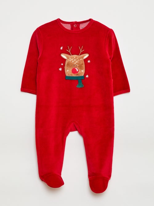Babygrow de veludo com desenho - Kiabi