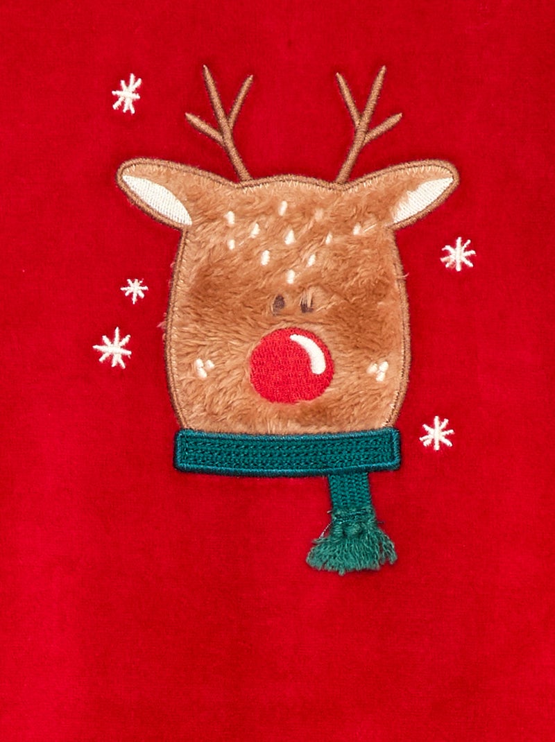 Babygrow de veludo com desenho Vermelho - Kiabi
