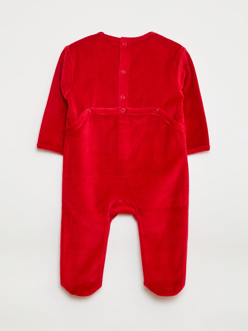 Babygrow de veludo com desenho Vermelho - Kiabi