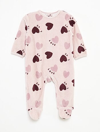 Babygrow de veludo com desenho