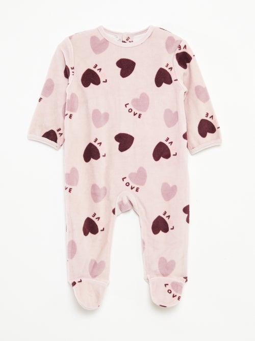 Babygrow de veludo com desenho - Kiabi