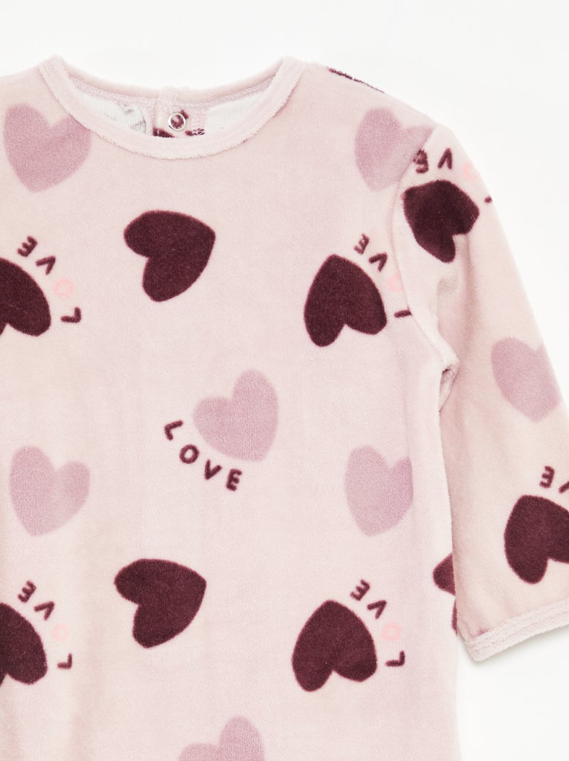Babygrow de veludo com desenho Violeta - Kiabi