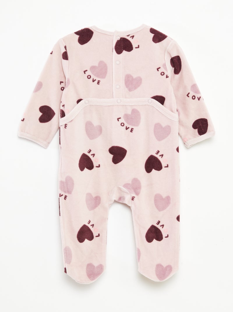 Babygrow de veludo com desenho Violeta - Kiabi