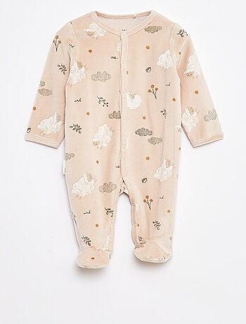 Babygrow de veludo com motivo all-over