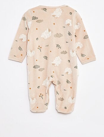 Babygrow de veludo com motivo all-over