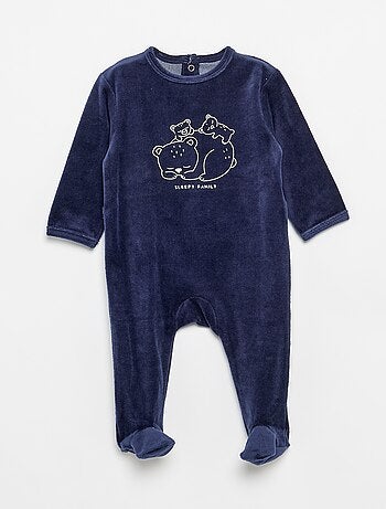Babygrow de veludo com pés