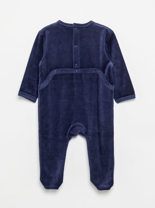 Babygrow de veludo com pés - Kiabi