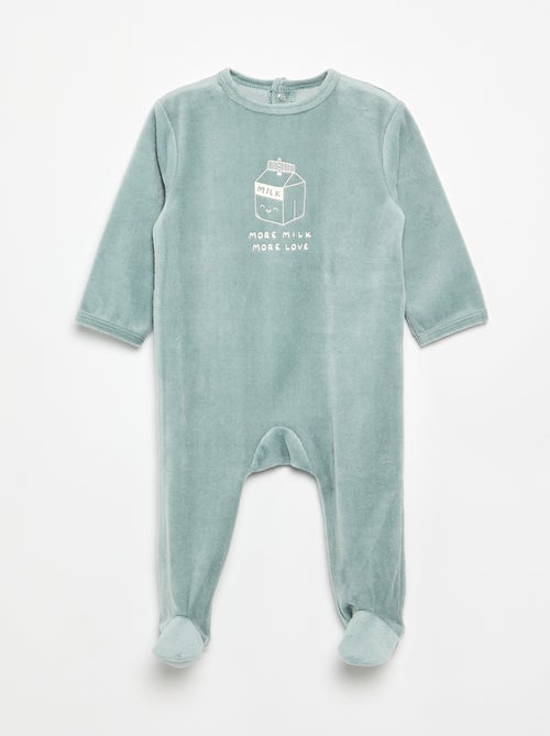 Babygrow de veludo com pés - Kiabi