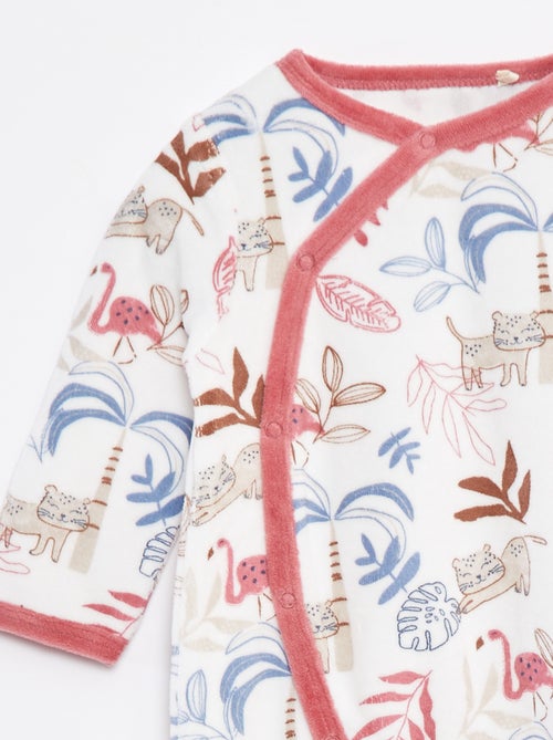 Babygrow de veludo com pés - Kiabi