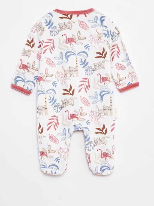 Babygrow de veludo com pés - Kiabi