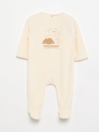 Babygrow de veludo com pés