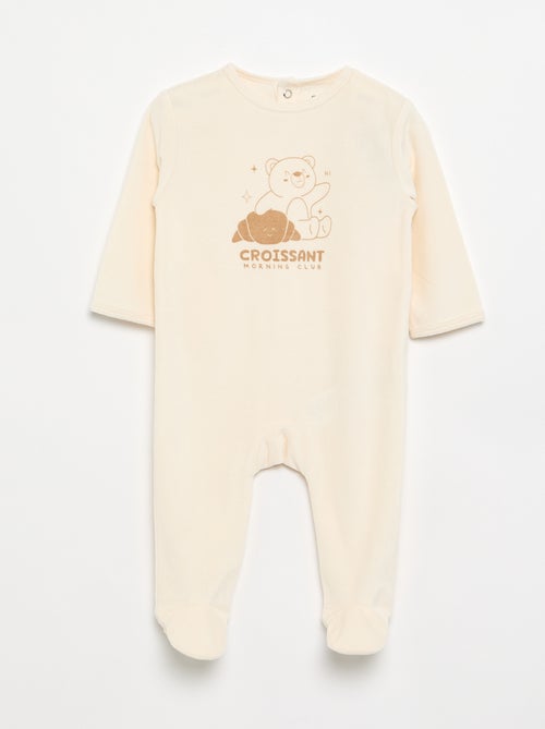 Babygrow de veludo com pés - Kiabi