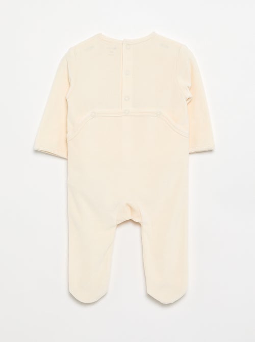 Babygrow de veludo com pés - Kiabi