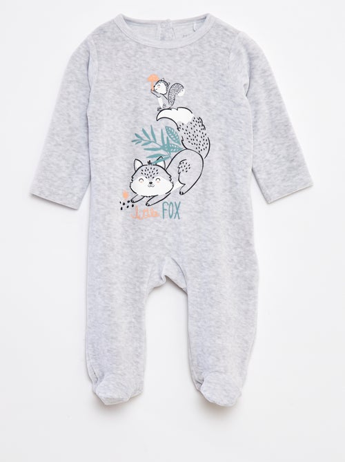 Babygrow de veludo com pés - Kiabi