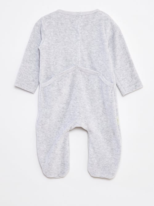 Babygrow de veludo com pés - Kiabi
