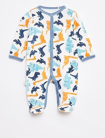 Babygrow de veludo com pés e motivo