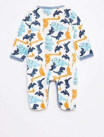 Babygrow de veludo com pés e motivo