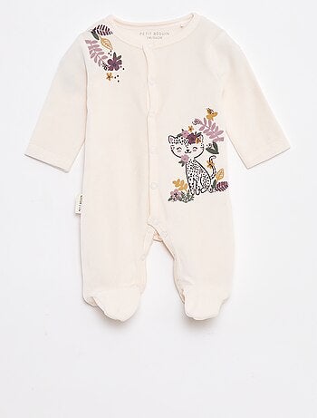 Babygrow de veludo com pés estampado 'gato'