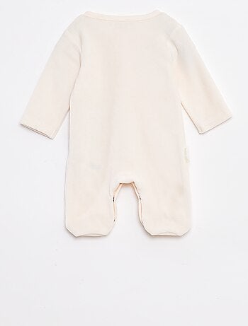 Babygrow de veludo com pés estampado 'gato'