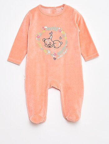 Babygrow de veludo com pés
