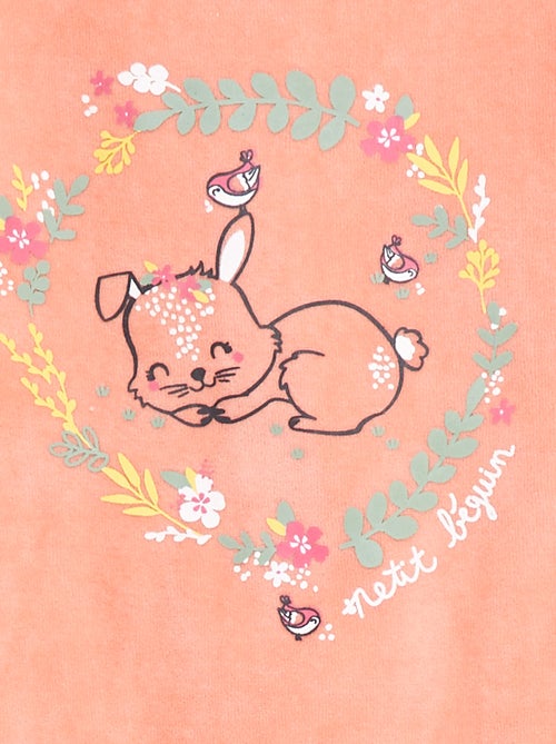 Babygrow de veludo com pés - Kiabi