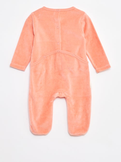 Babygrow de veludo com pés - Kiabi