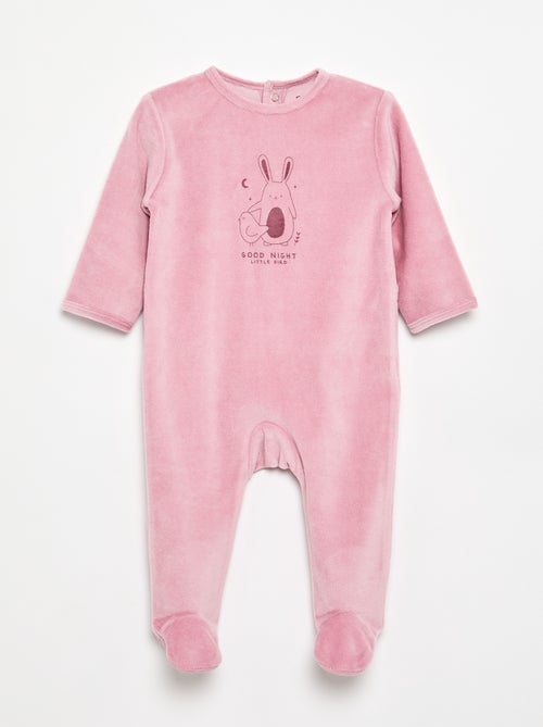 Babygrow de veludo com pés - Kiabi