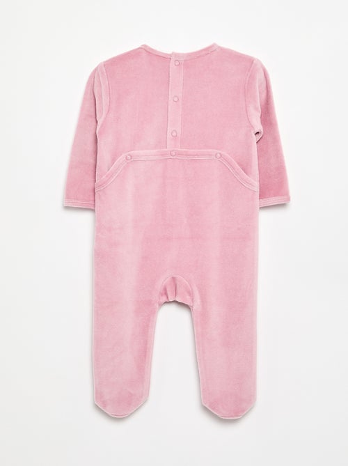 Babygrow de veludo com pés - Kiabi