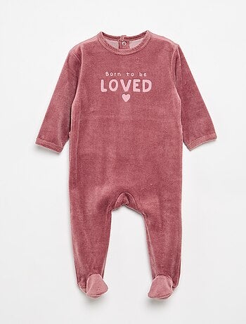 Babygrow de veludo com pés