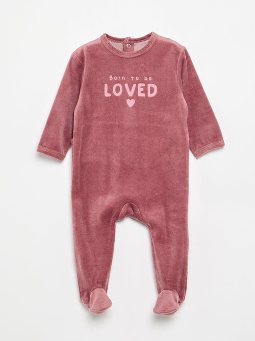 Babygrow de veludo com pés - Kiabi