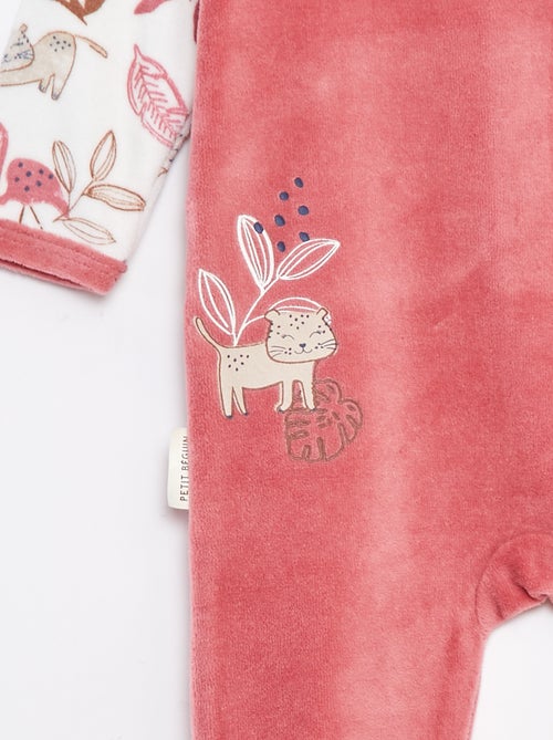 Babygrow de veludo com pés - Kiabi