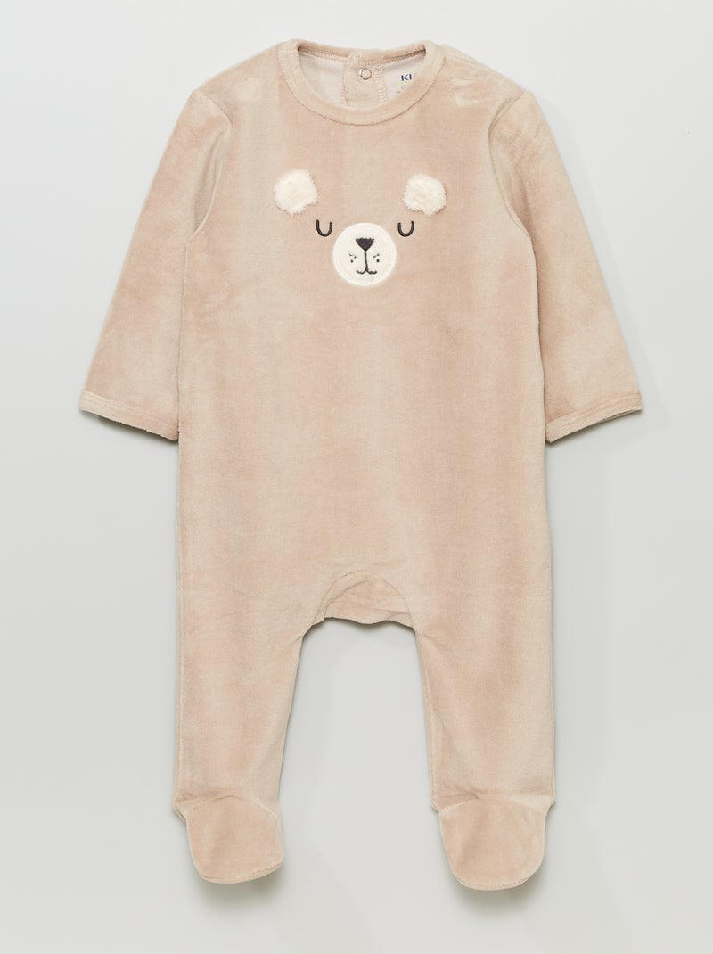 Babygrow de veludo MARROM - Kiabi