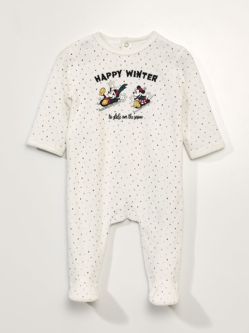 Babygrow de veludo 'Mickey' BRANCO - Kiabi