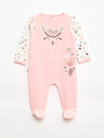 Babygrow de veludo 'Petit Béguin'