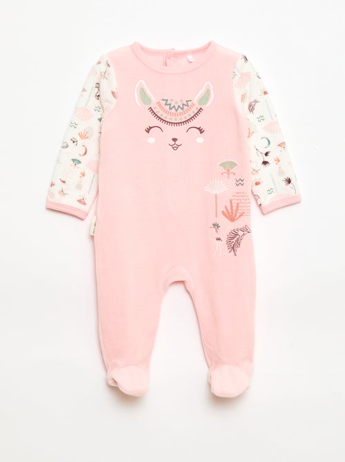 Babygrow de veludo 'Petit Béguin' - Kiabi